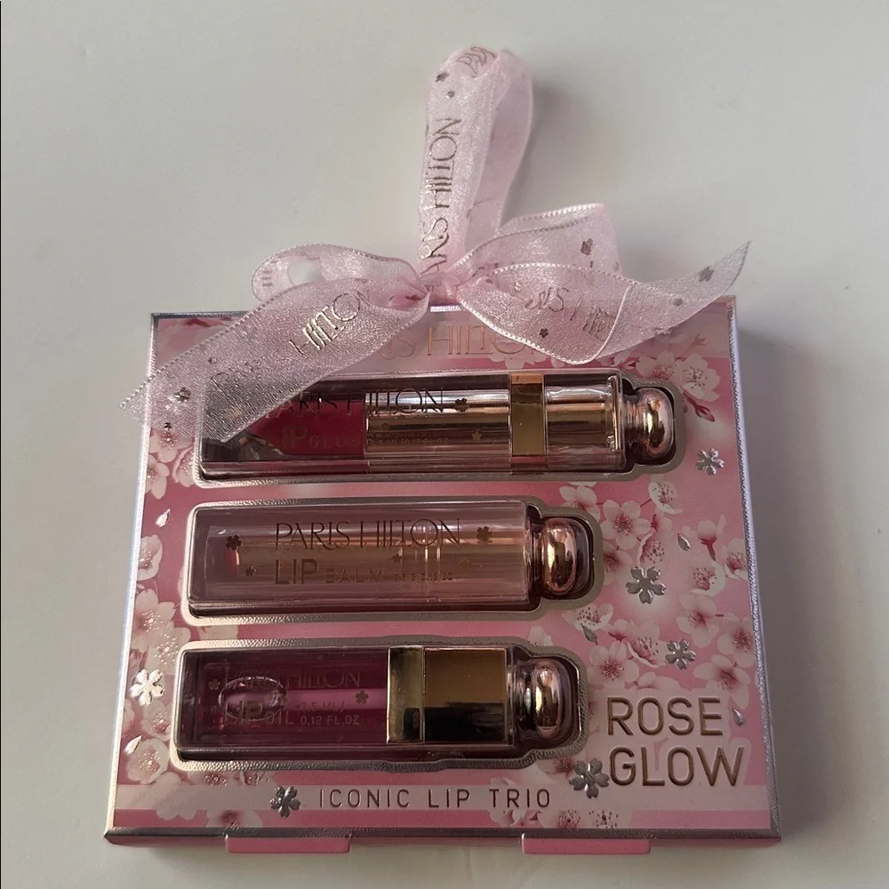 💖 NEW Paris Hilton Iconic Lip Trio - Rose Glow Set ✨ NIB